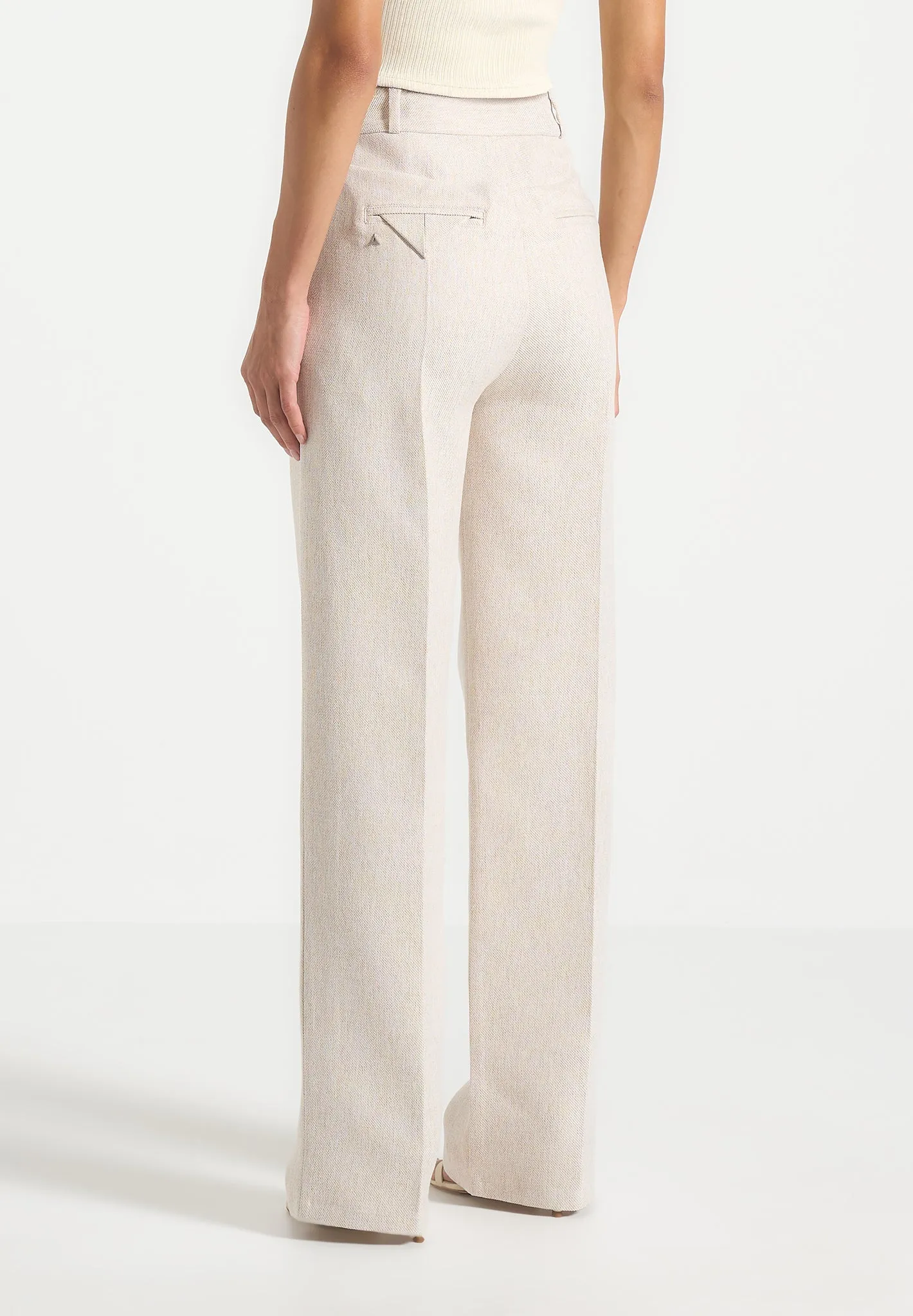 Julie - Tailored Twin Pleat Trousers - Light Beige sold by Maniere De Voir product image thumbnail 5