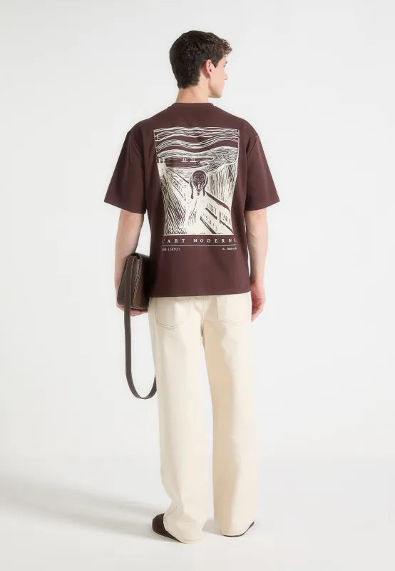The Scream - Cotton T-Shirt - Brown sold by Maniere De Voir