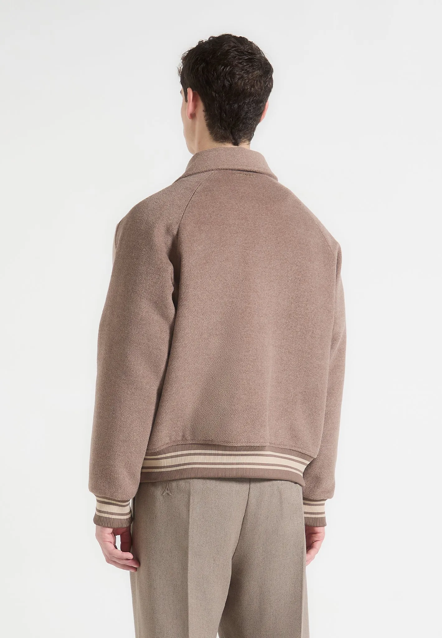 Andre - Contrast Wool Blend Varsity Jacket - Beige sold by Maniere De Voir product image thumbnail 5