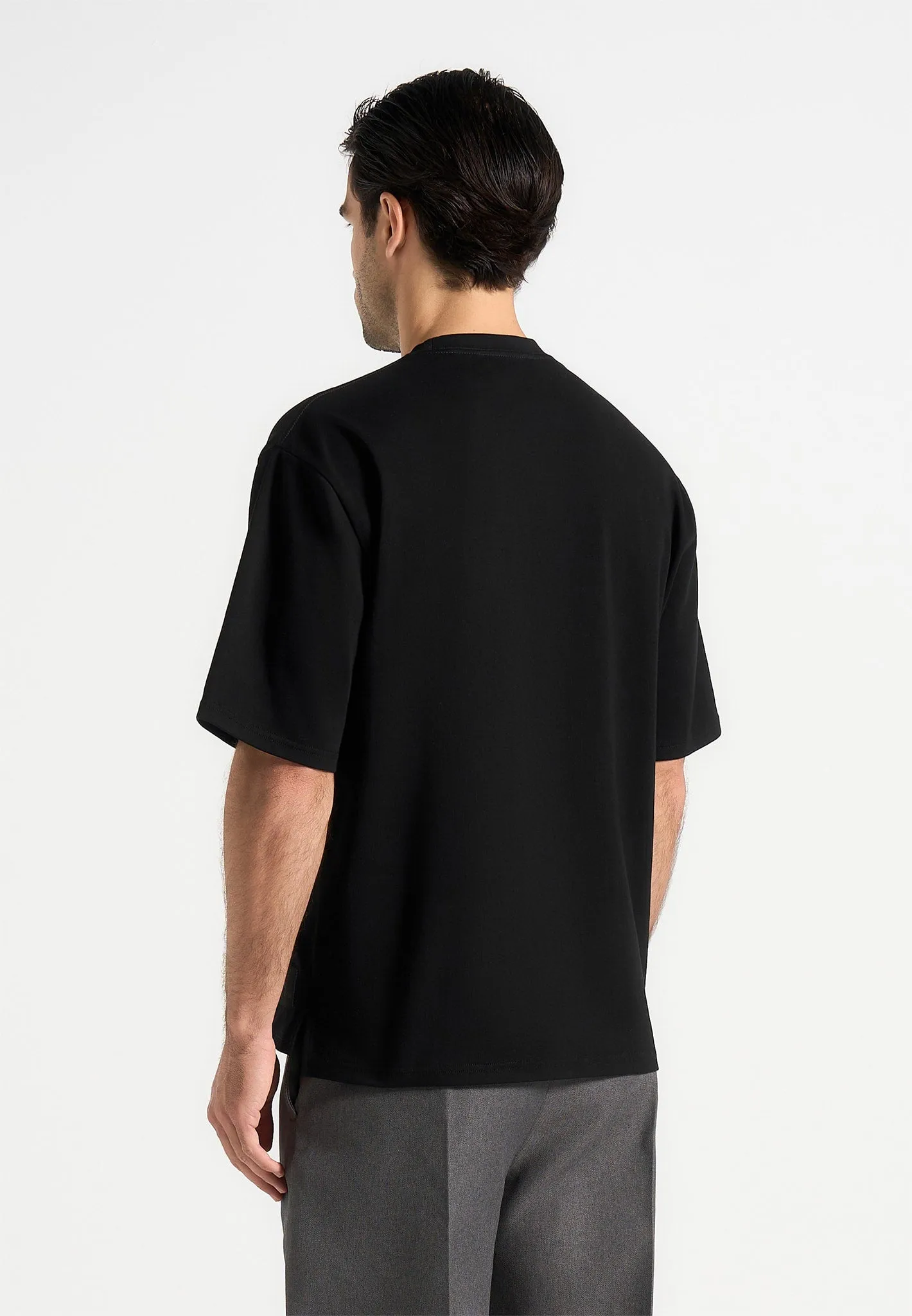 Paul - Relaxed Fit Cotton T-Shirt - Black sold by Maniere De Voir product image thumbnail 4