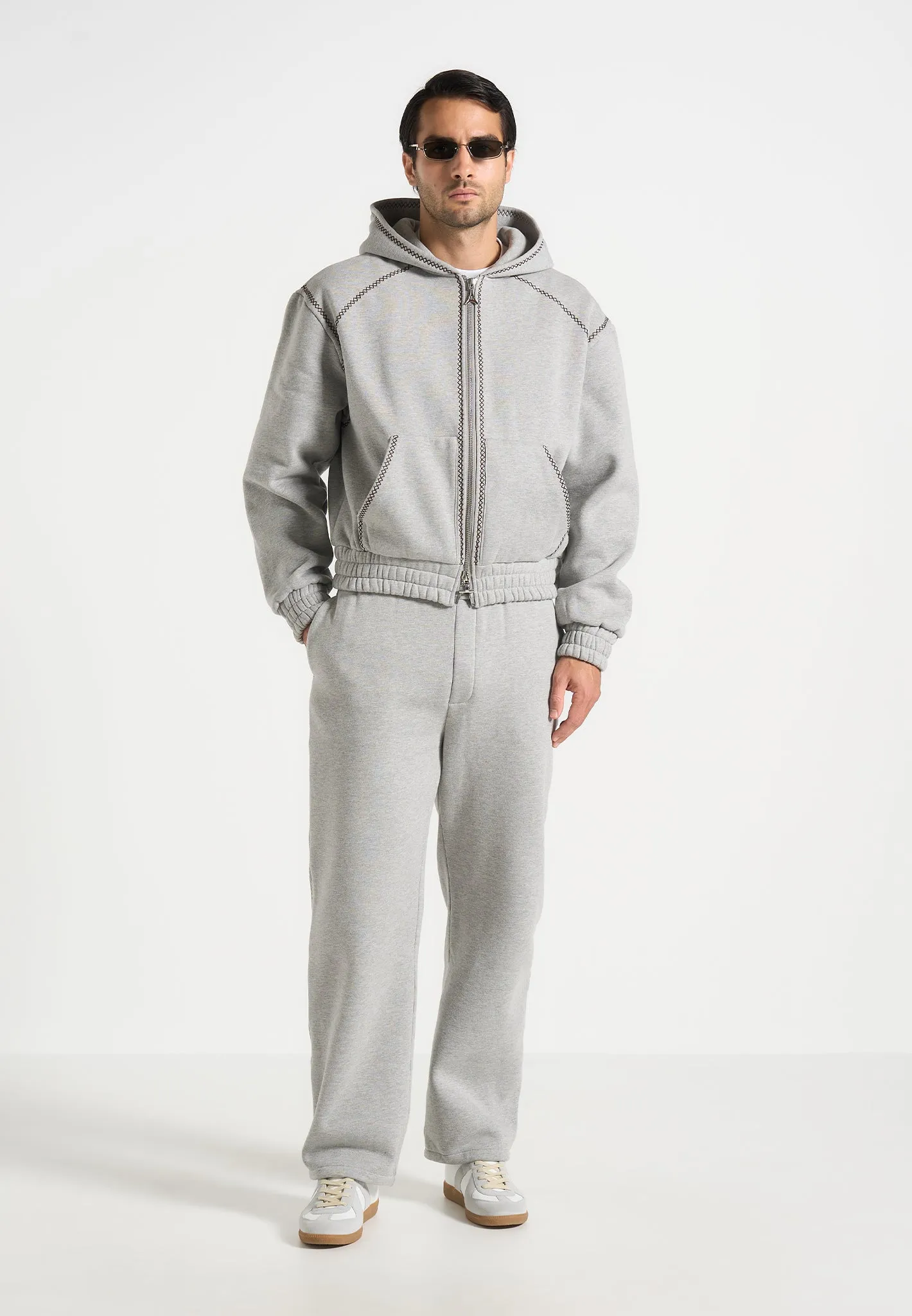 Marcel - Whipstitch Relaxed Jogger - Light Grey sold by Maniere De Voir