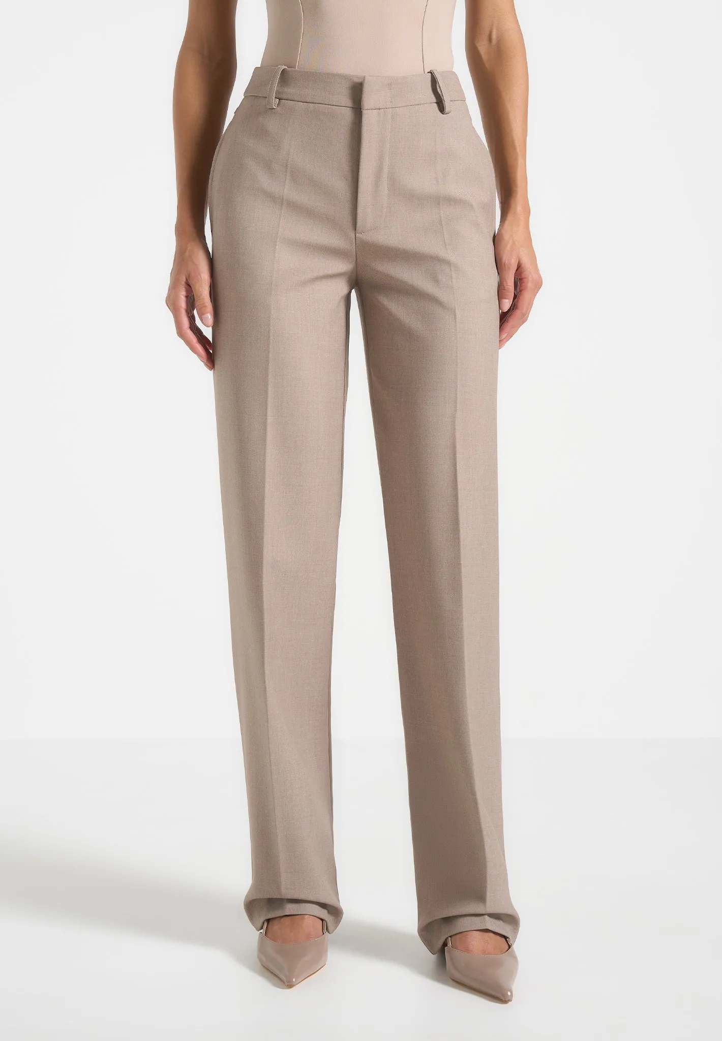 Nina - Cigarette Fit Tailored Trousers - Mushroom sold by Maniere De Voir product image thumbnail 2