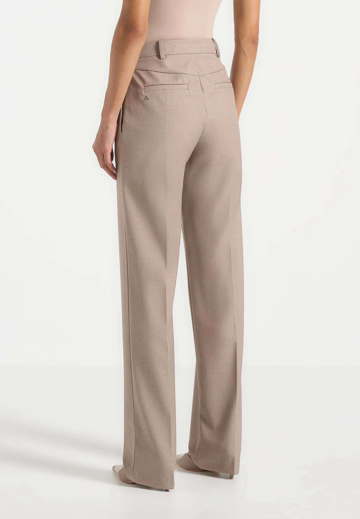 Nina - Cigarette Fit Tailored Trousers - Mushroom sold by Maniere De Voir product image thumbnail 4