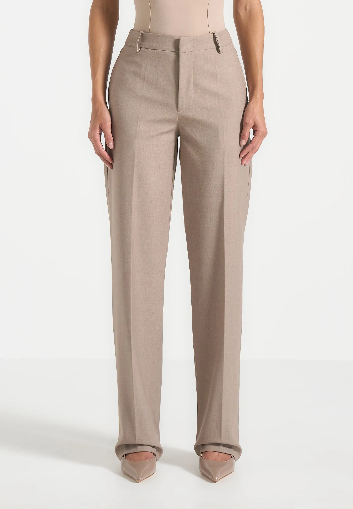 Nina - Cigarette Fit Tailored Trousers - Mushroom sold by Maniere De Voir product image thumbnail 3