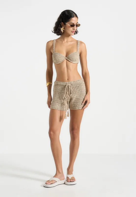 Tatiana - Crochet Bikini Top - Natural sold by Maniere De Voir