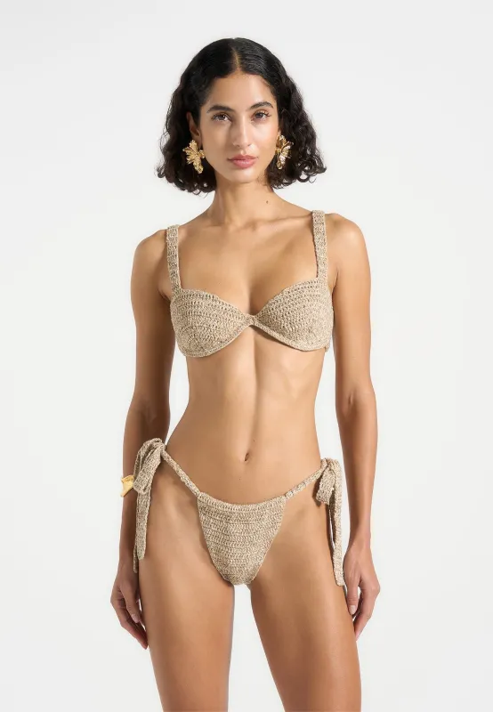 Valentine - Crochet Bikini Bottoms - Natural sold by Maniere De Voir