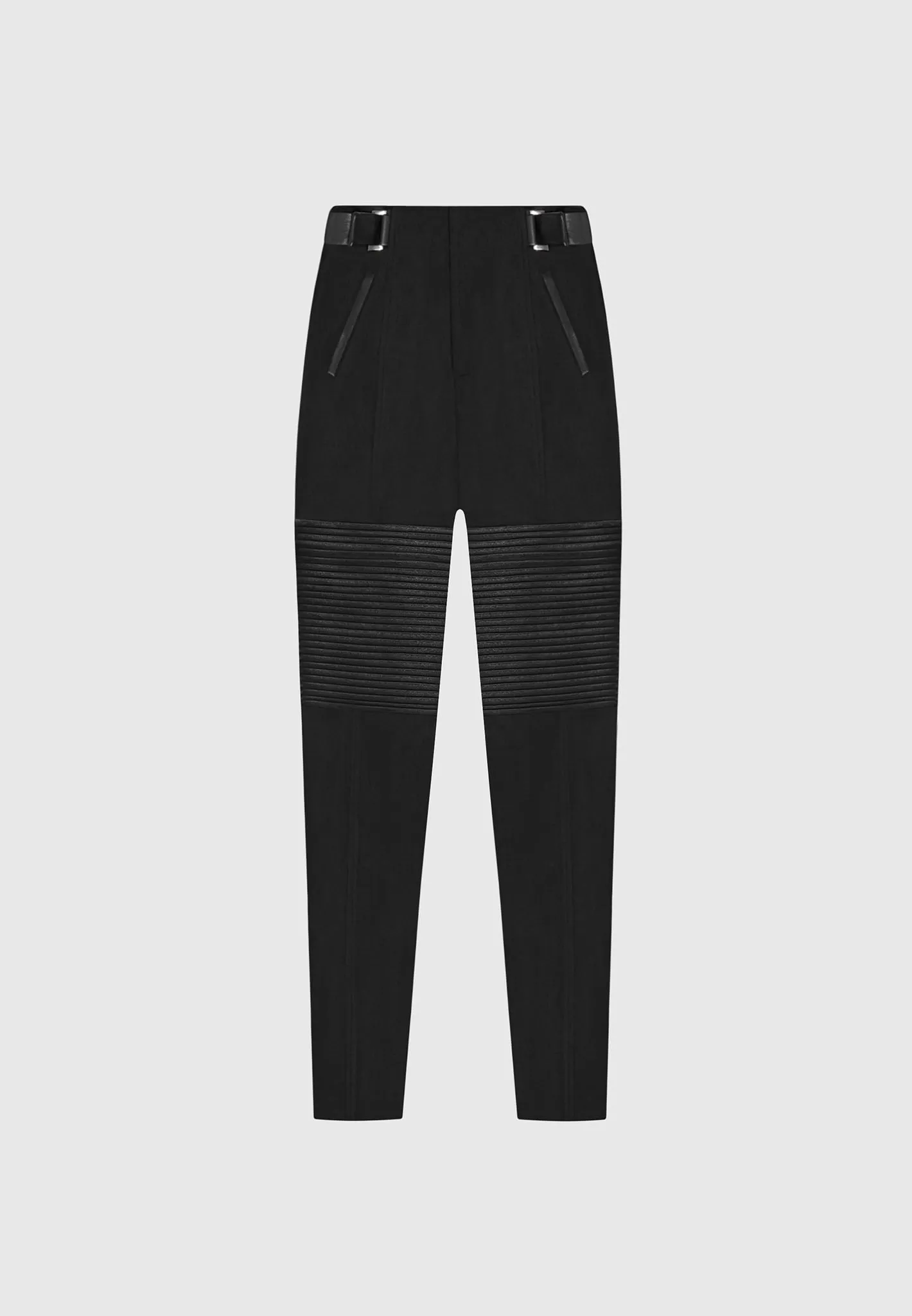 Leather and Suede Ribbed Leggings - Black sold by Maniere De Voir product image thumbnail 2