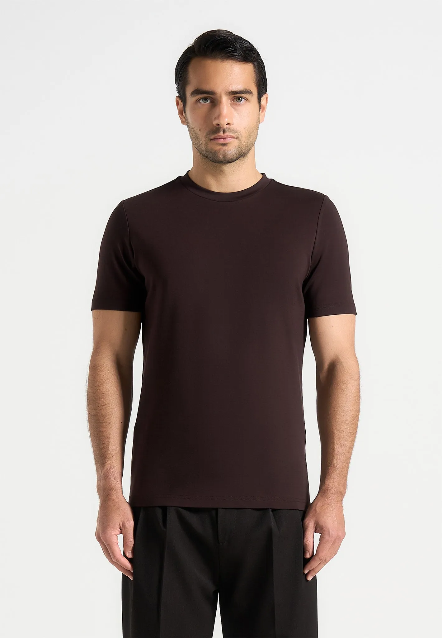 Armand - Fitted Luxe T-Shirt - Brown sold by Maniere De Voir product image thumbnail 4