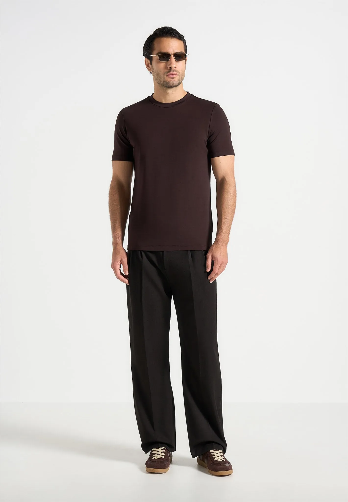 Armand - Fitted Luxe T-Shirt - Brown sold by Maniere De Voir
