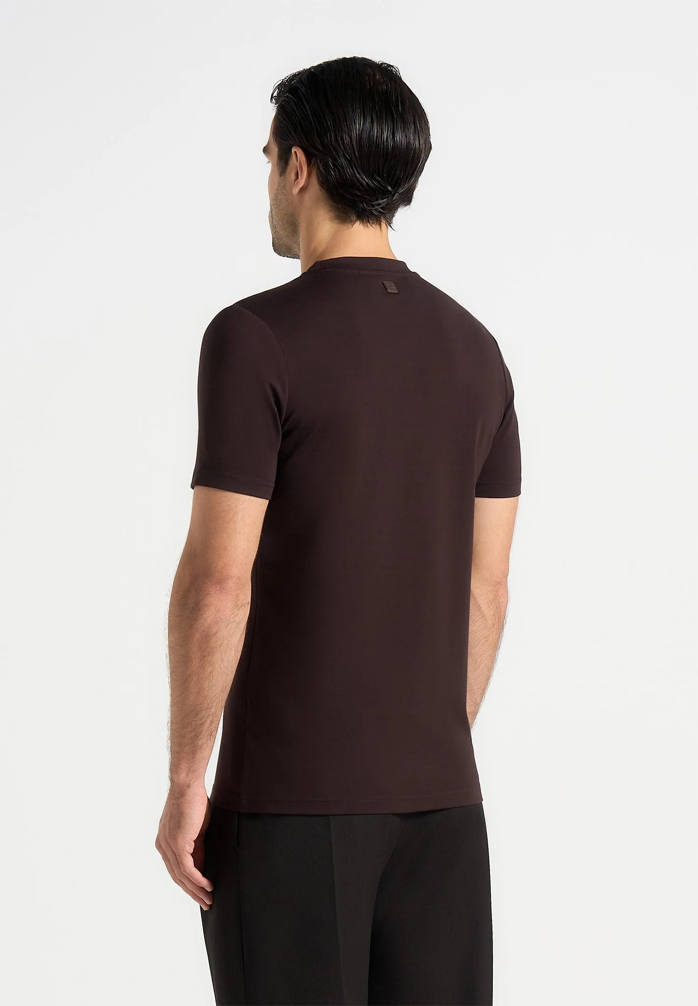Armand - Fitted Luxe T-Shirt - Brown sold by Maniere De Voir product image thumbnail 3
