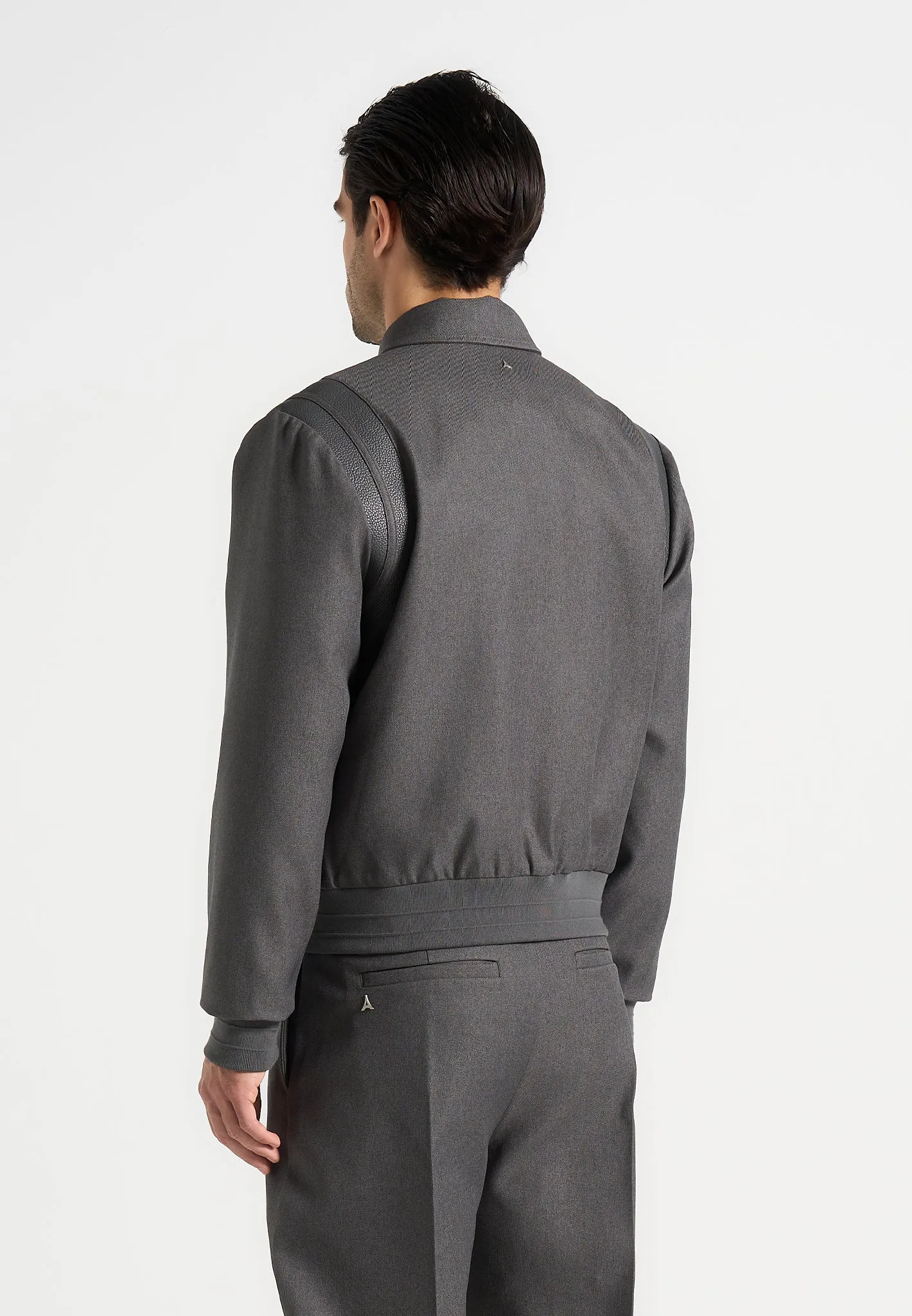 Denis - Tailored Varsity Jacket - Grey sold by Maniere De Voir product image thumbnail 3