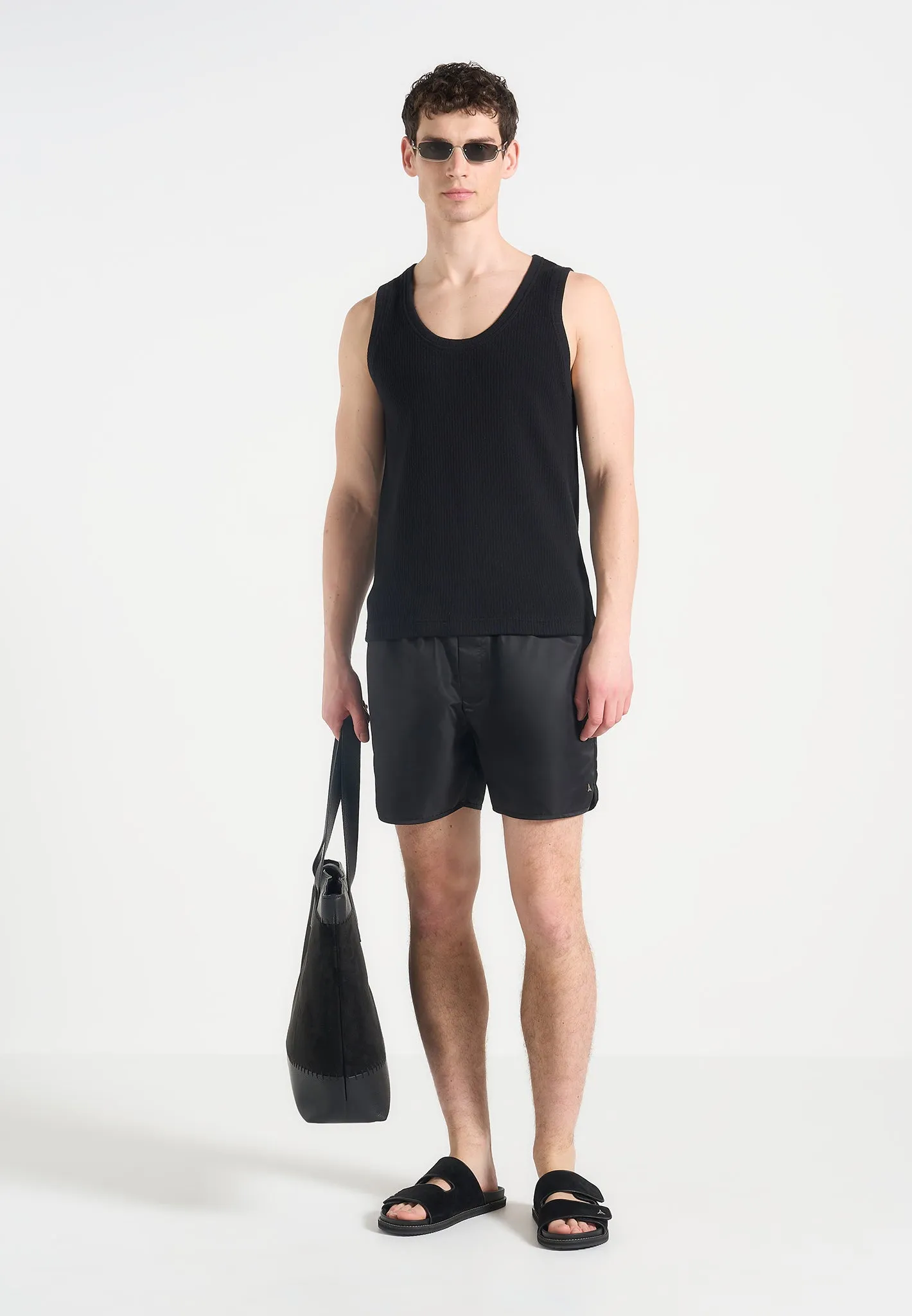 Yvon - Polished Nylon Swim Shorts - Black sold by Maniere De Voir product image thumbnail 2