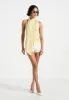 Elodie - Knitted Draped Halterneck Top - Pale Yellow sold by Maniere De Voir