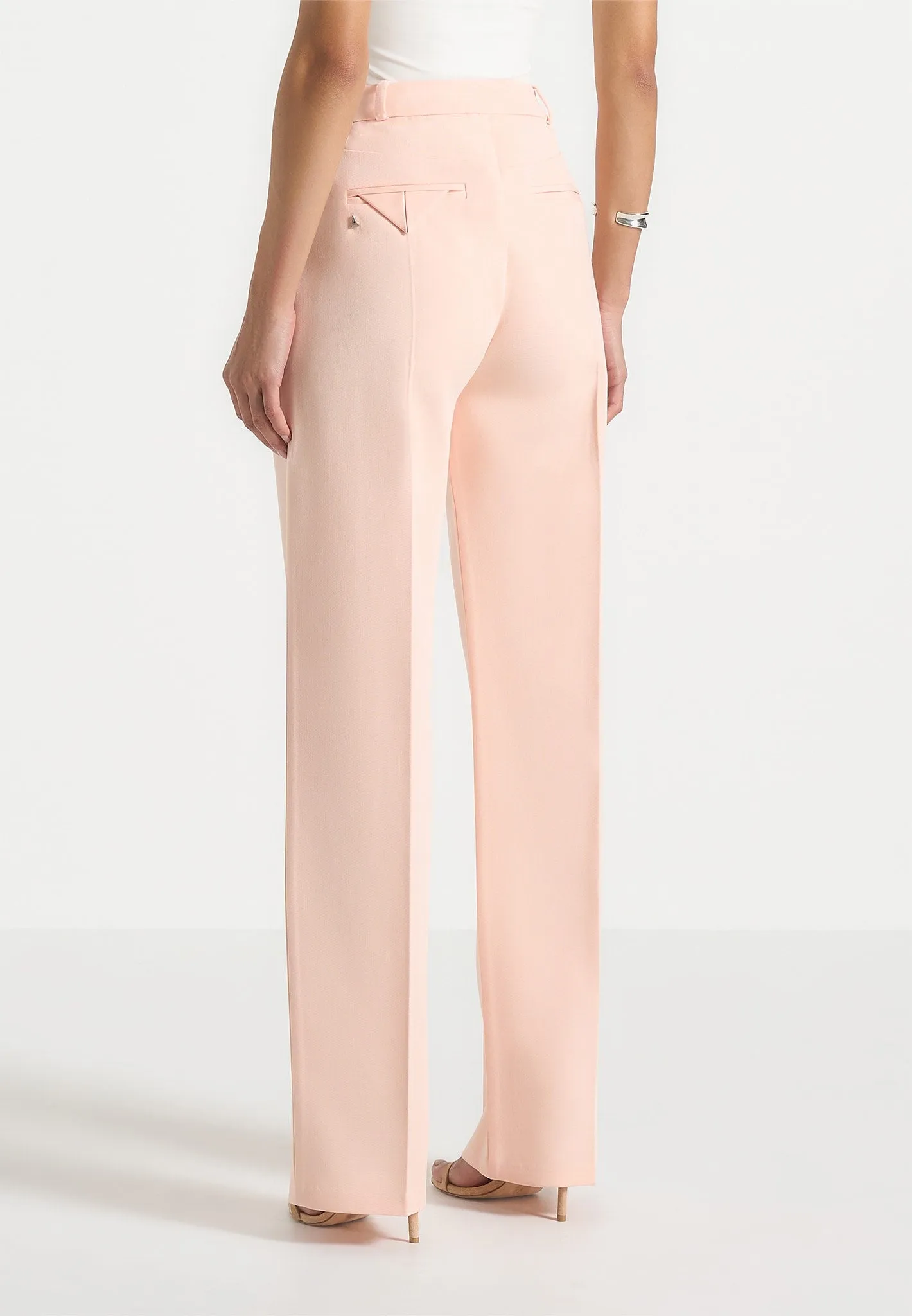 Julie - Tailored Twin Pleat Trousers - Peach sold by Maniere De Voir product image thumbnail 4