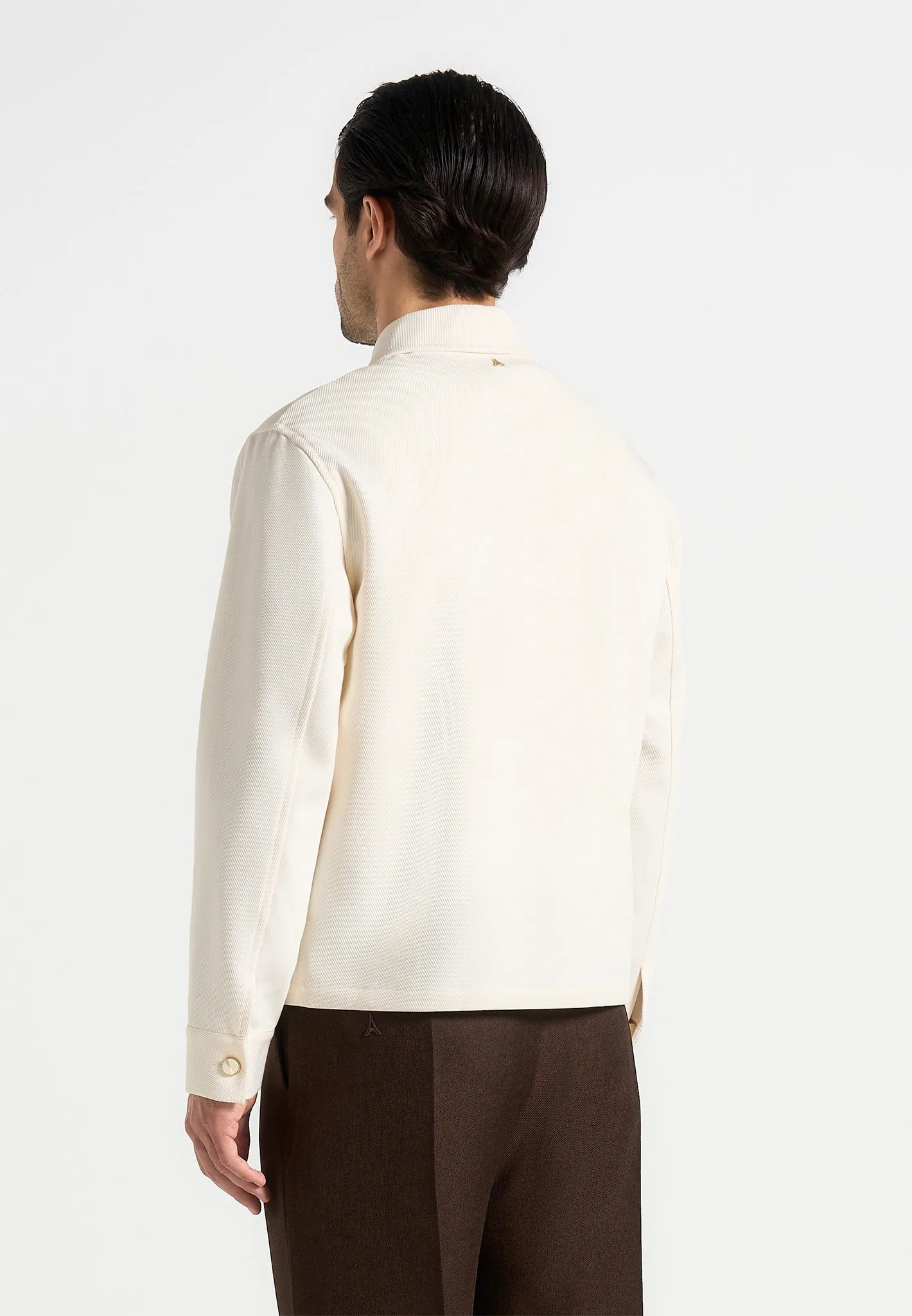 Benoit - Twill Pocket Cropped Shirt - Cream sold by Maniere De Voir product image thumbnail 4