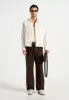 Benoit - Twill Pocket Cropped Shirt - Cream sold by Maniere De Voir