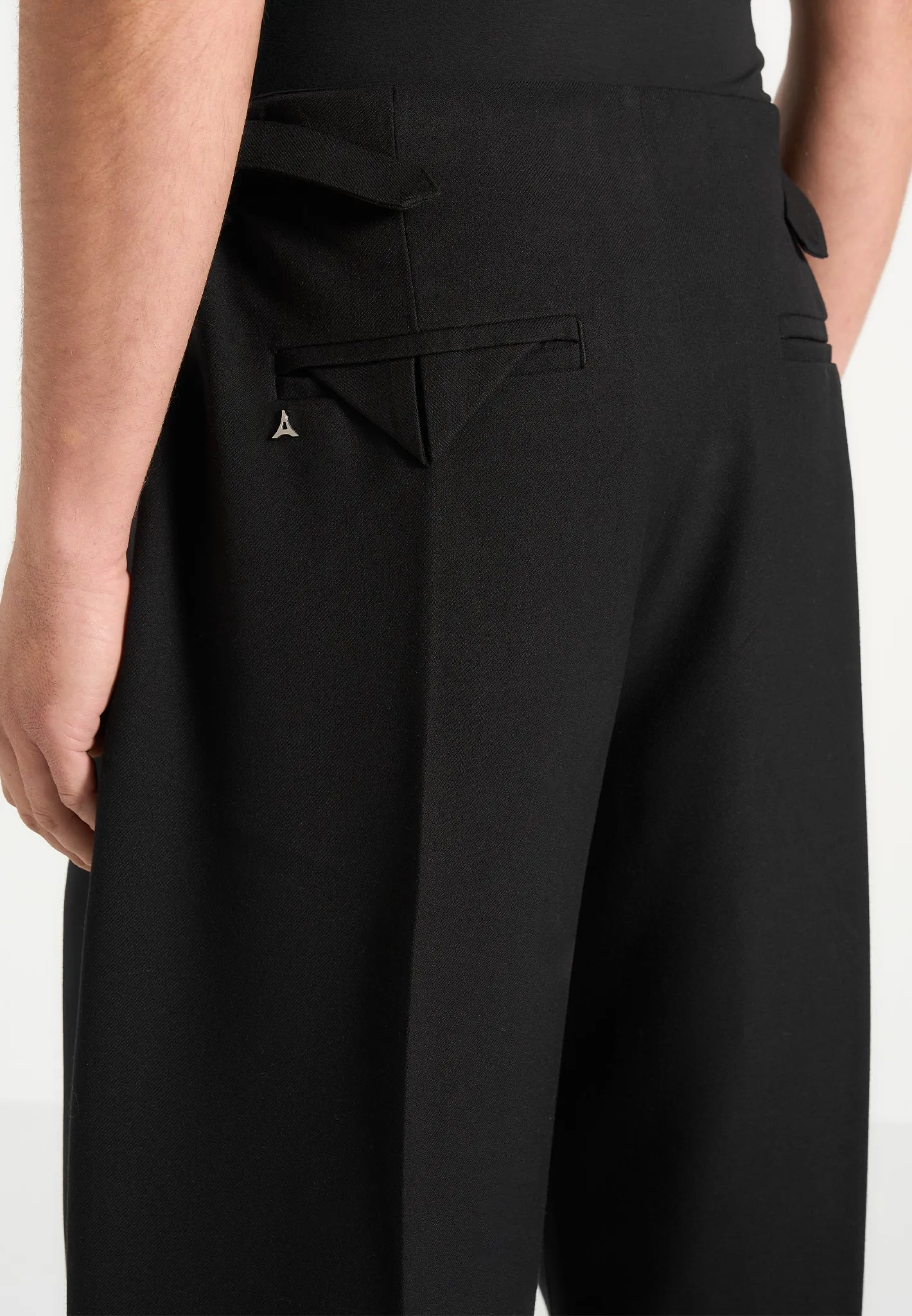 Leo - Box Pleat Wide Leg Trousers - Black sold by Maniere De Voir product image thumbnail 5