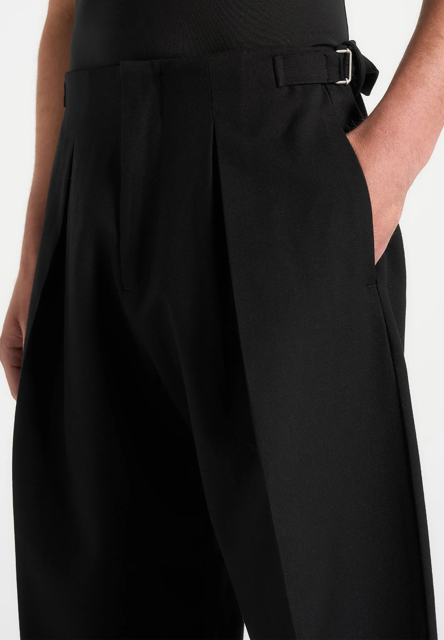 Lior - Box Pleat Wide Leg Trousers - Black sold by Maniere De Voir product image thumbnail 5