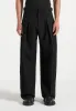 Lior - Box Pleat Wide Leg Trousers - Black sold by Maniere De Voir