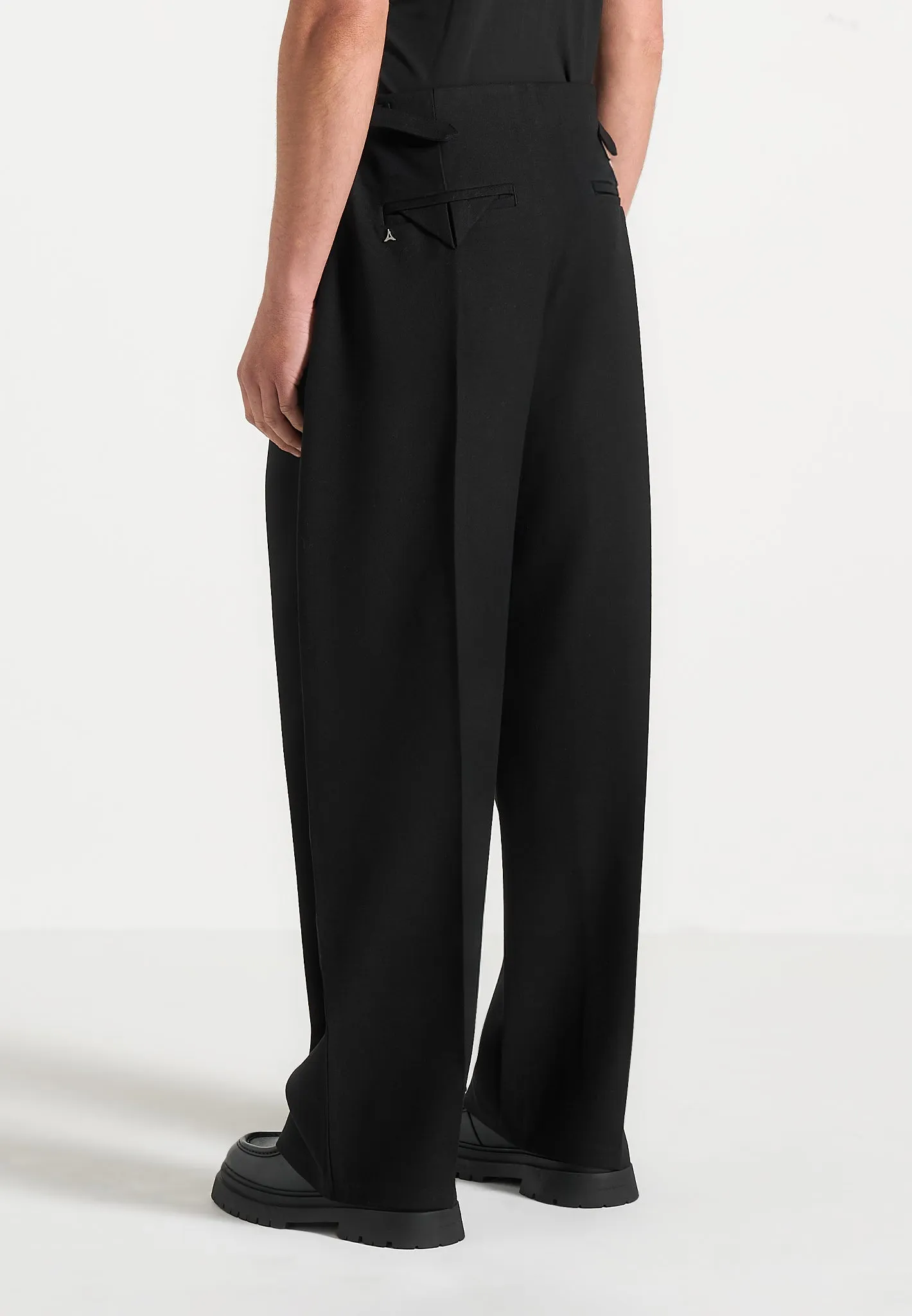 Lior - Box Pleat Wide Leg Trousers - Black sold by Maniere De Voir product image thumbnail 4