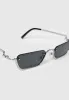 Sacha - Rectangular Frameless Sunglasses - Silver sold by Maniere De Voir