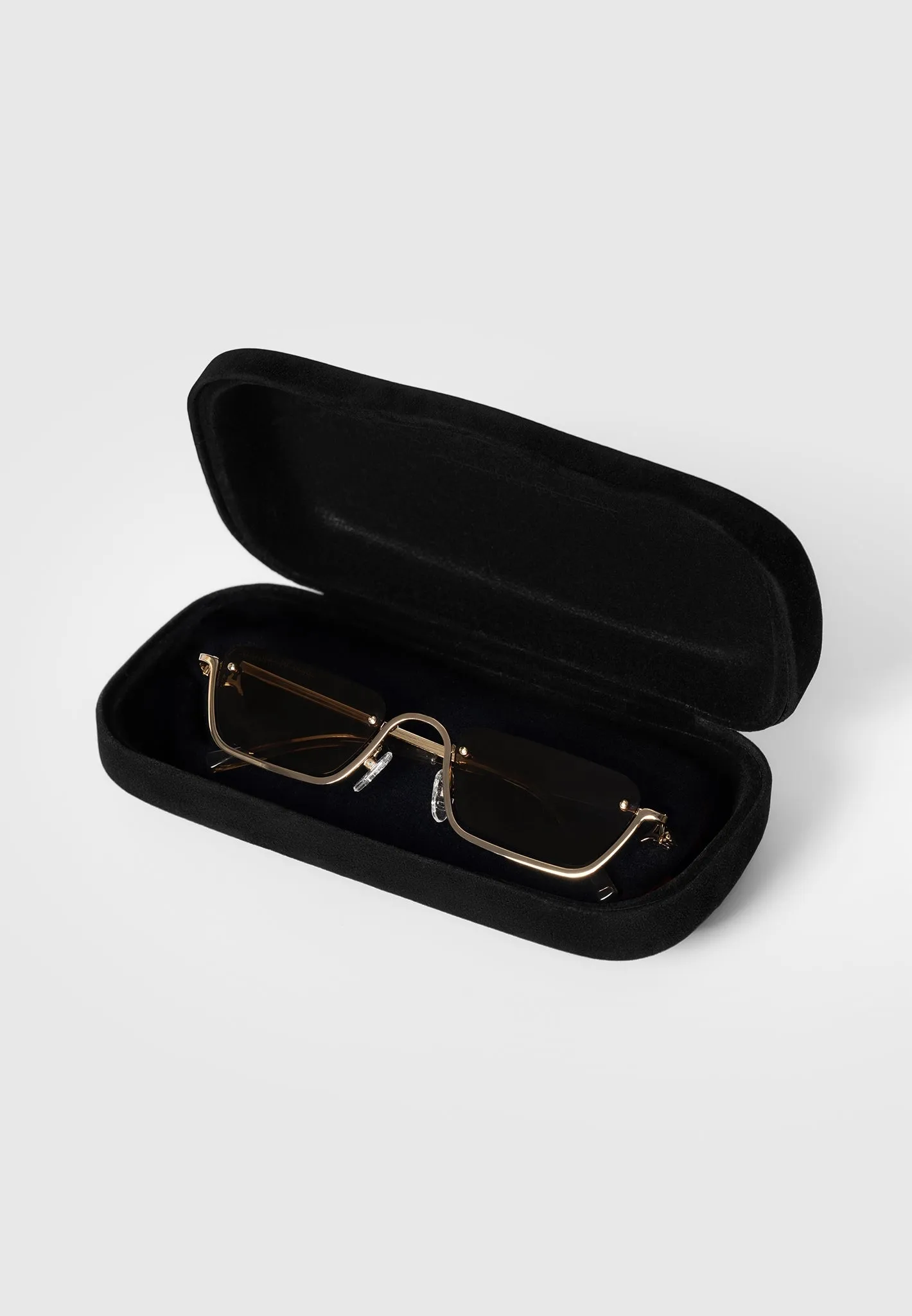 Sacha - Rectangular Frameless Sunglasses - Gold sold by Maniere De Voir product image thumbnail 3