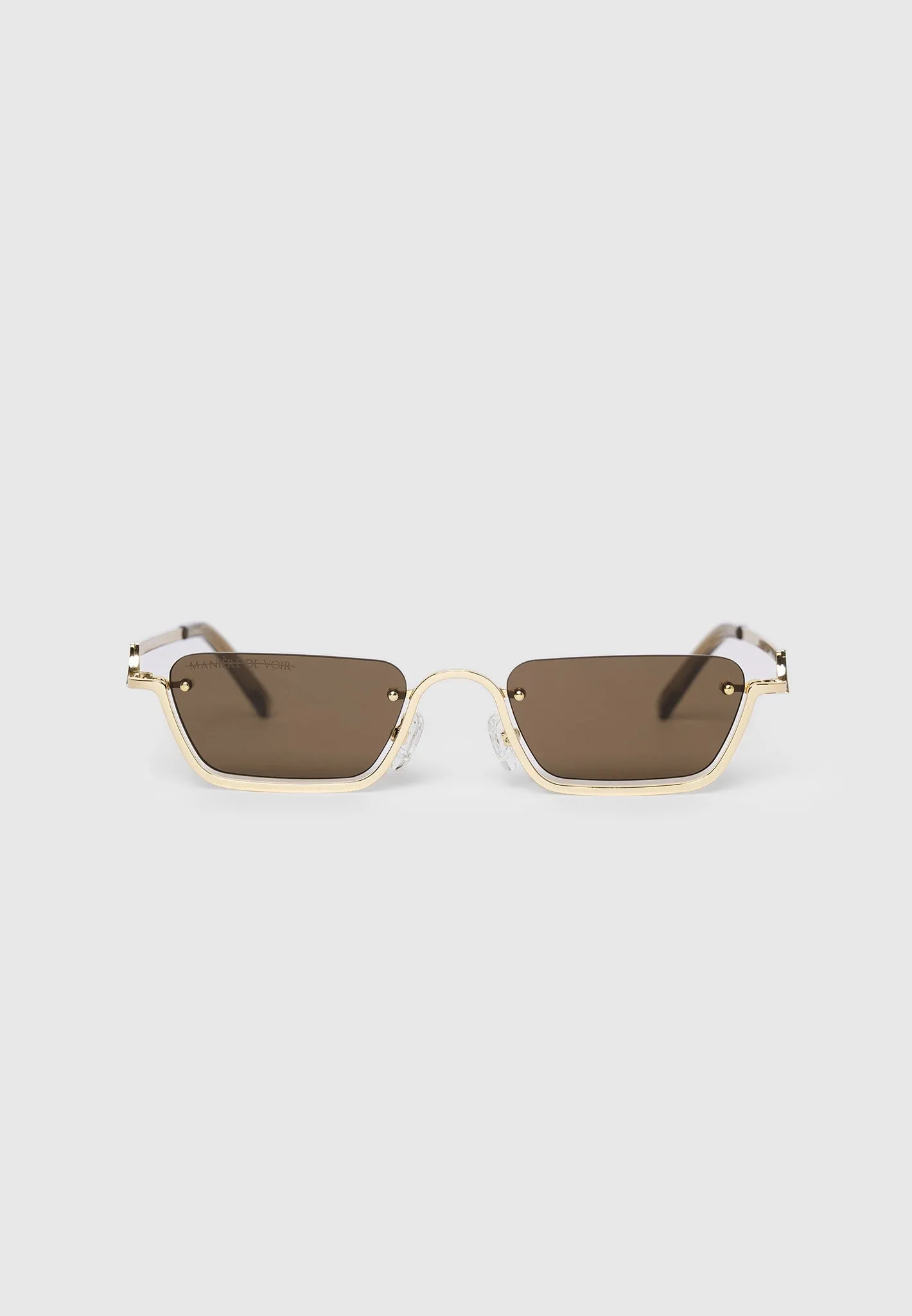 Sacha - Rectangular Frameless Sunglasses - Gold sold by Maniere De Voir product image thumbnail 5