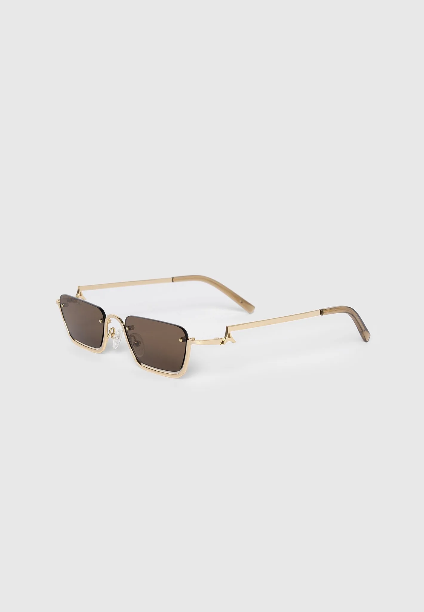Sacha - Rectangular Frameless Sunglasses - Gold sold by Maniere De Voir