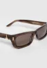 Milan - Curved-Frame Sunglasses - Brown sold by Maniere De Voir