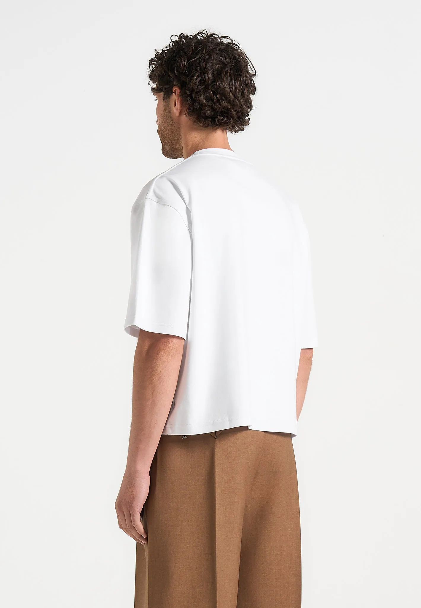 Leon - Boxy Cropped T-Shirt - White sold by Maniere De Voir product image thumbnail 3