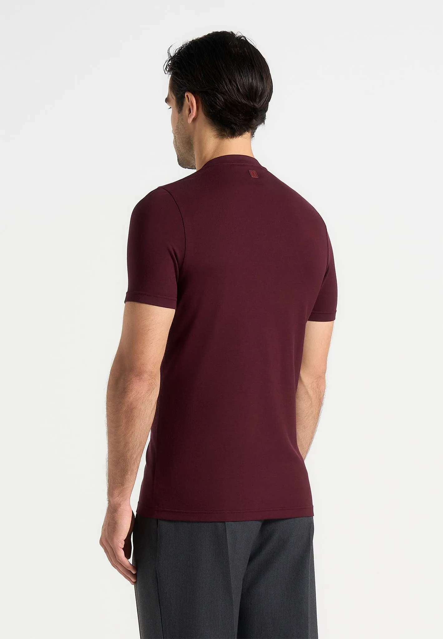Armand - Fitted Luxe T-Shirt - Wine Red sold by Maniere De Voir product image thumbnail 3