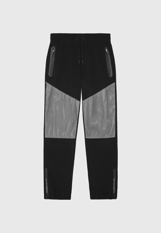 Reflective & Mesh Track Pants - Black sold by Maniere De Voir