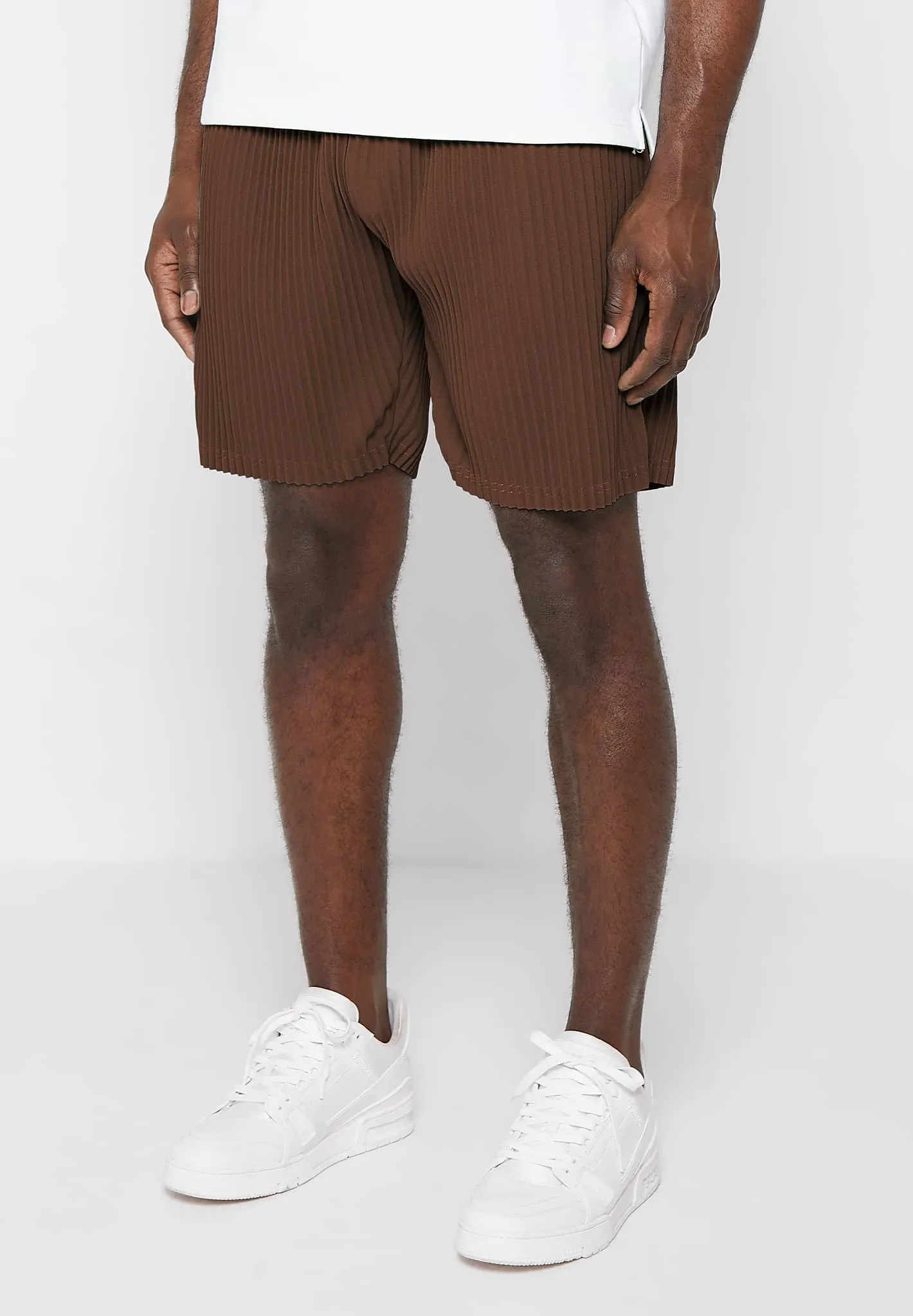 Pleated Shorts - Brown sold by Maniere De Voir product image thumbnail 5