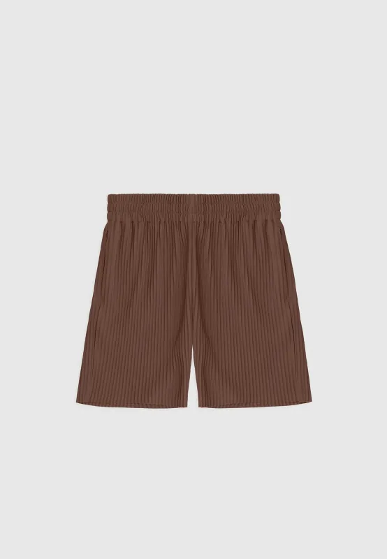 Pleated Shorts - Brown sold by Maniere De Voir