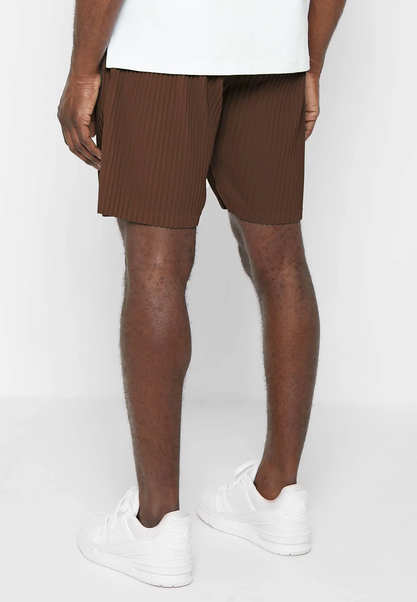 Pleated Shorts - Brown sold by Maniere De Voir product image thumbnail 4