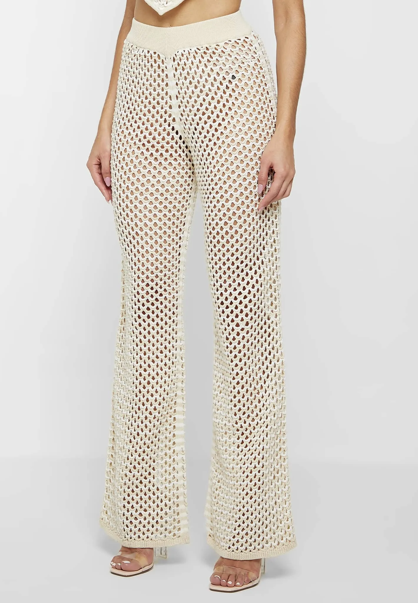 Crochet Trousers - Beige/Off White sold by Maniere De Voir product image thumbnail 3