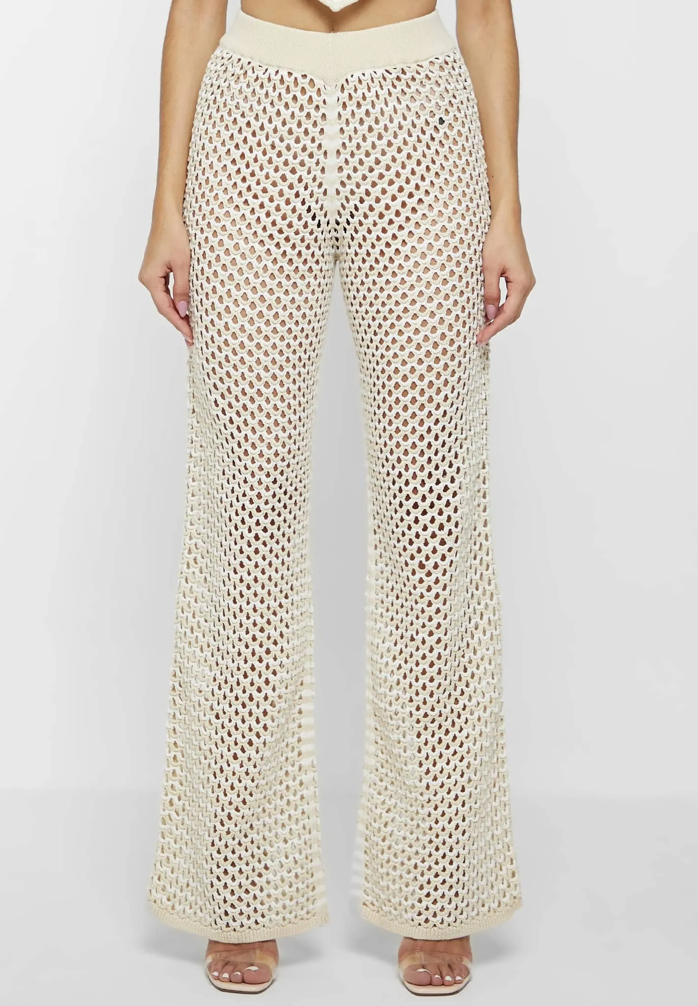 Crochet Trousers - Beige/Off White sold by Maniere De Voir