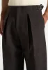 Lior - Box Pleat Hatched Wide Leg Trousers - Dark Brown sold by Maniere De Voir