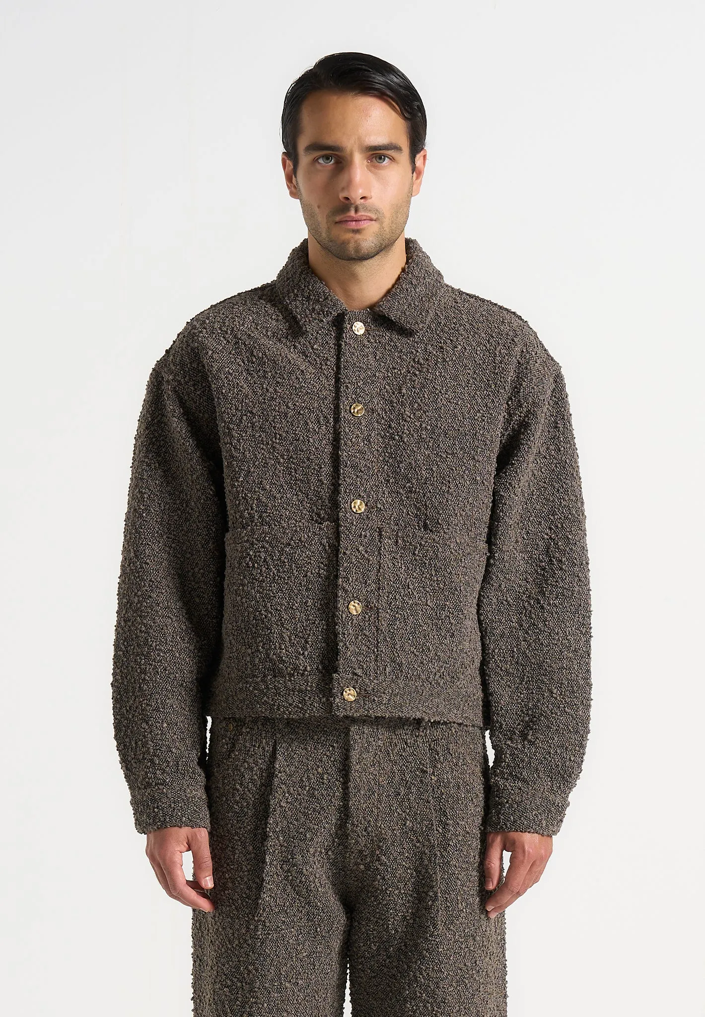 Damien - Boucle Jacket With Back Pleat - Brown sold by Maniere De Voir product image thumbnail 3