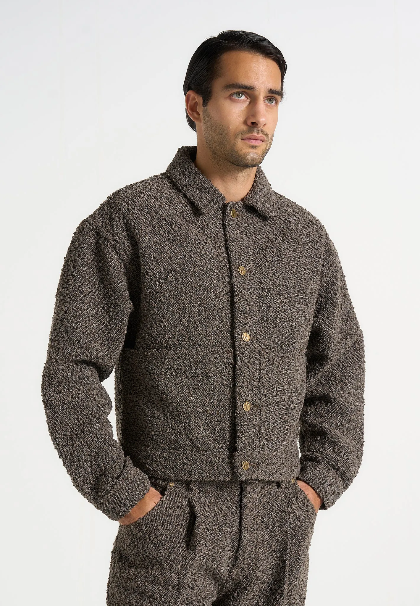 Damien - Boucle Jacket With Back Pleat - Brown sold by Maniere De Voir product image thumbnail 4