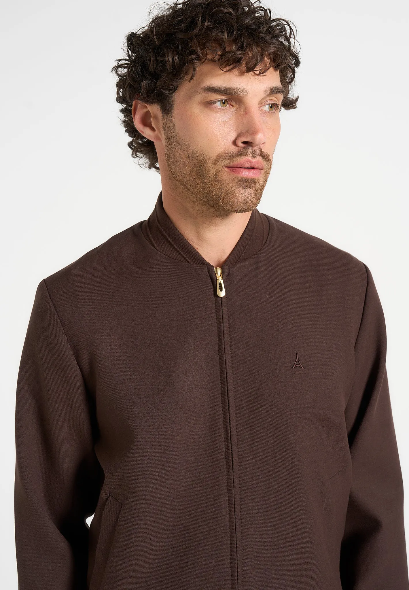 Sami - Tailored Bomber Jacket - Brown sold by Maniere De Voir product image thumbnail 4