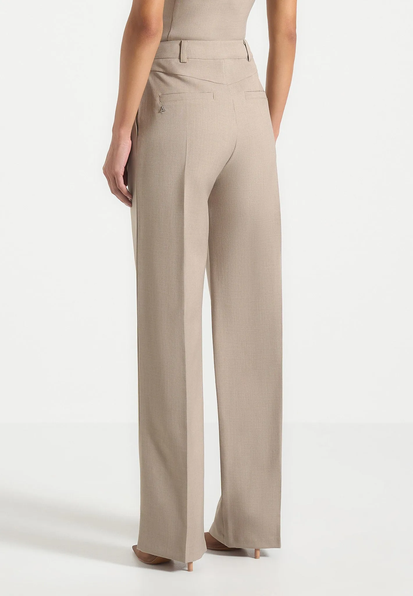 Julie - Tailored Twin Pleat Trousers - Taupe sold by Maniere De Voir product image thumbnail 4