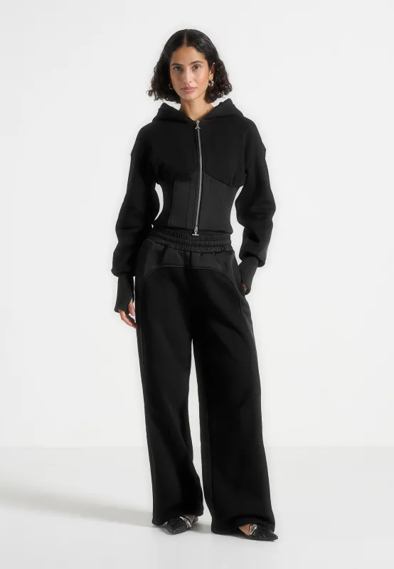 Loula - Jersey And Satin Joggers - Black sold by Maniere De Voir
