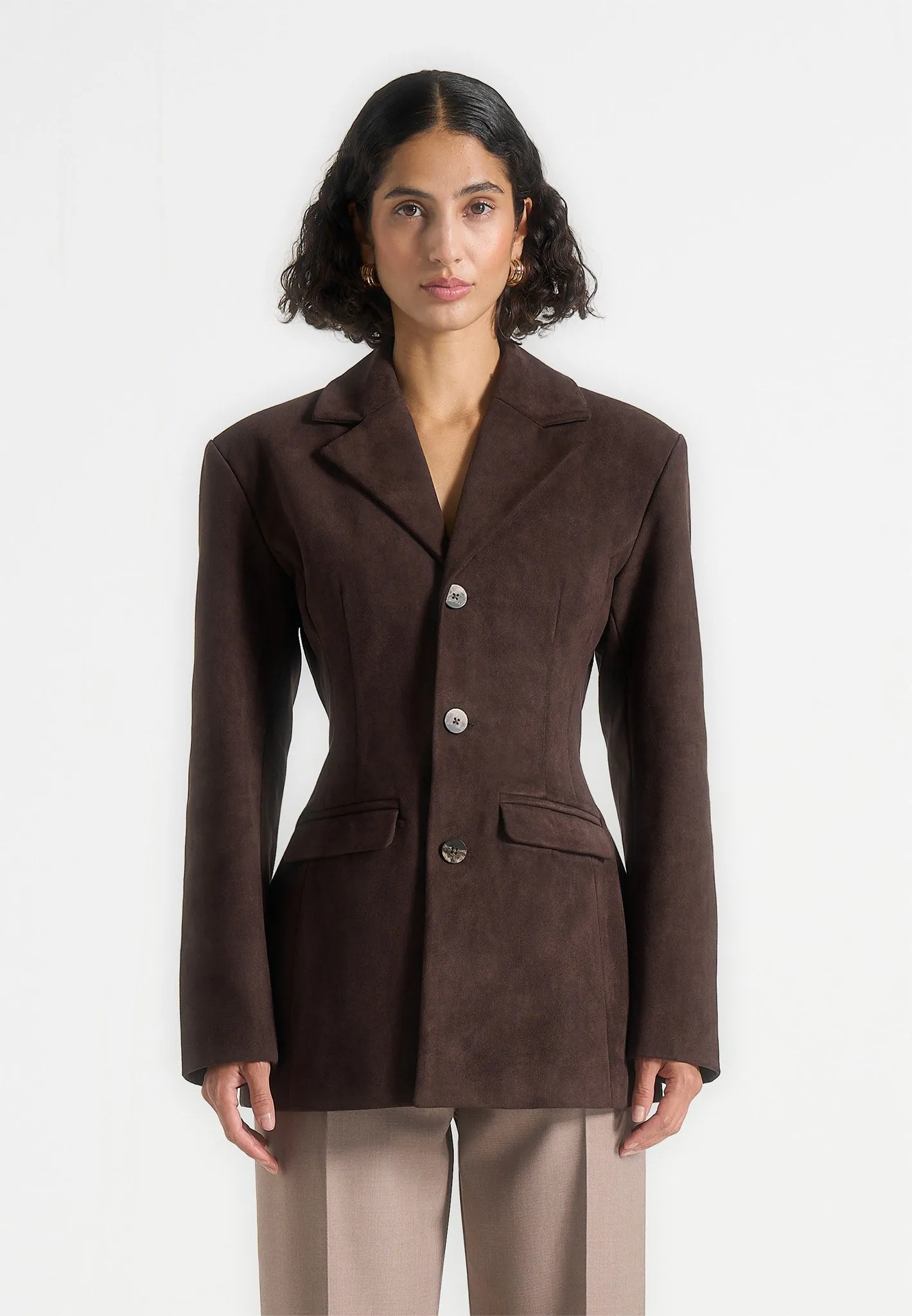 Claire - Suede Blazer - Brown sold by Maniere De Voir product image thumbnail 4