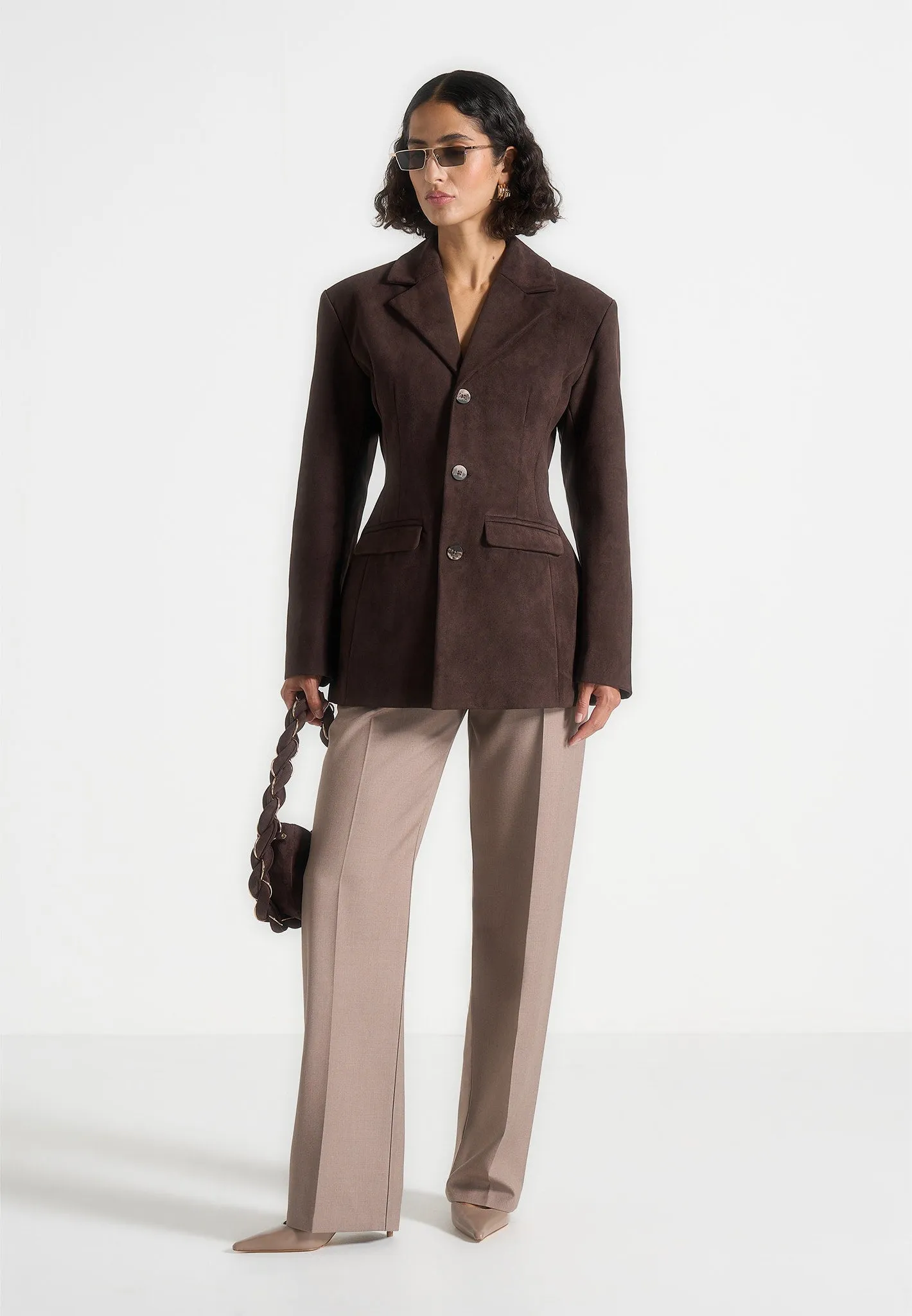 Claire - Suede Blazer - Brown sold by Maniere De Voir product image thumbnail 2