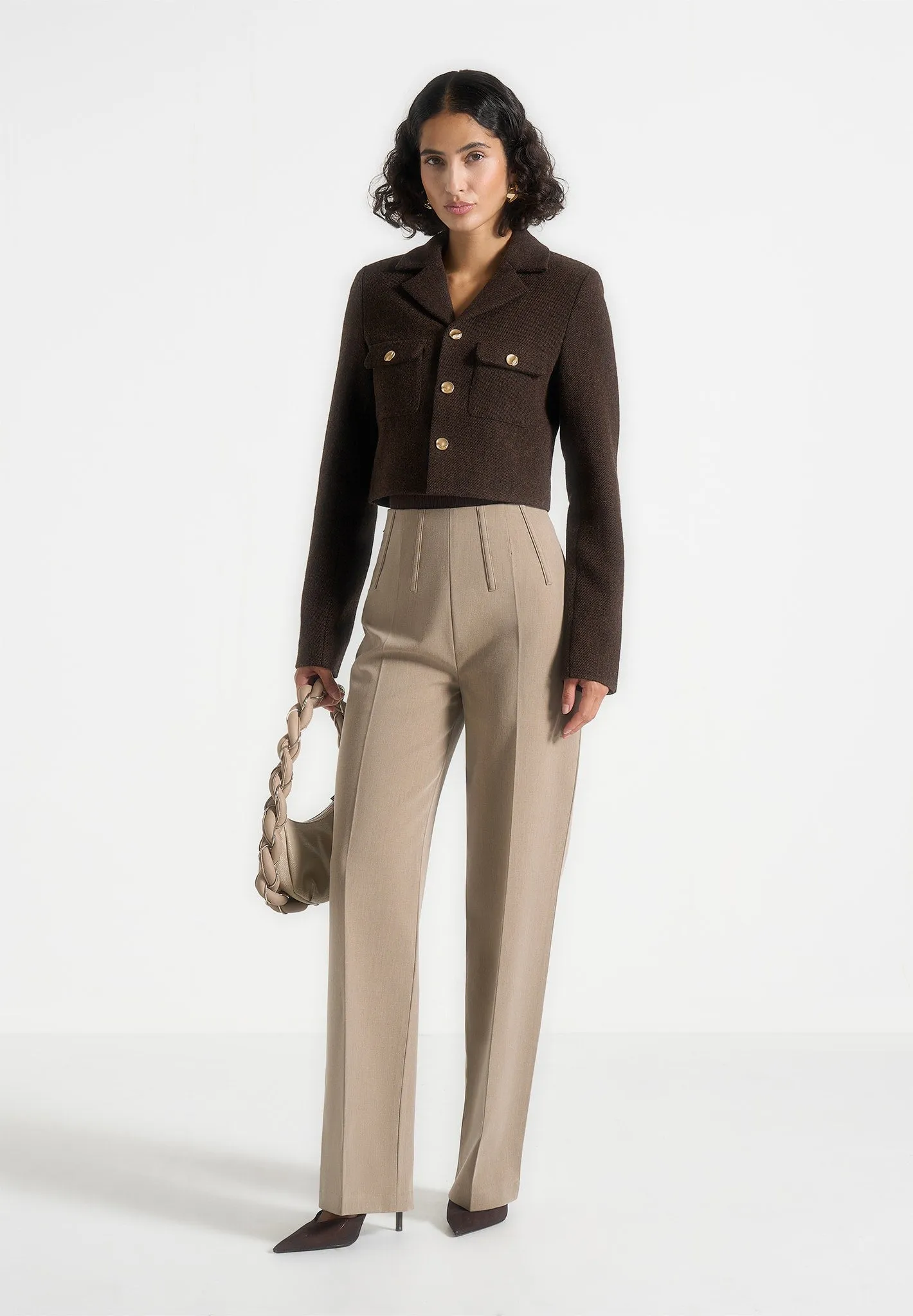 Daphina - Tailored Wool Jacket - Brown sold by Maniere De Voir product image thumbnail 2