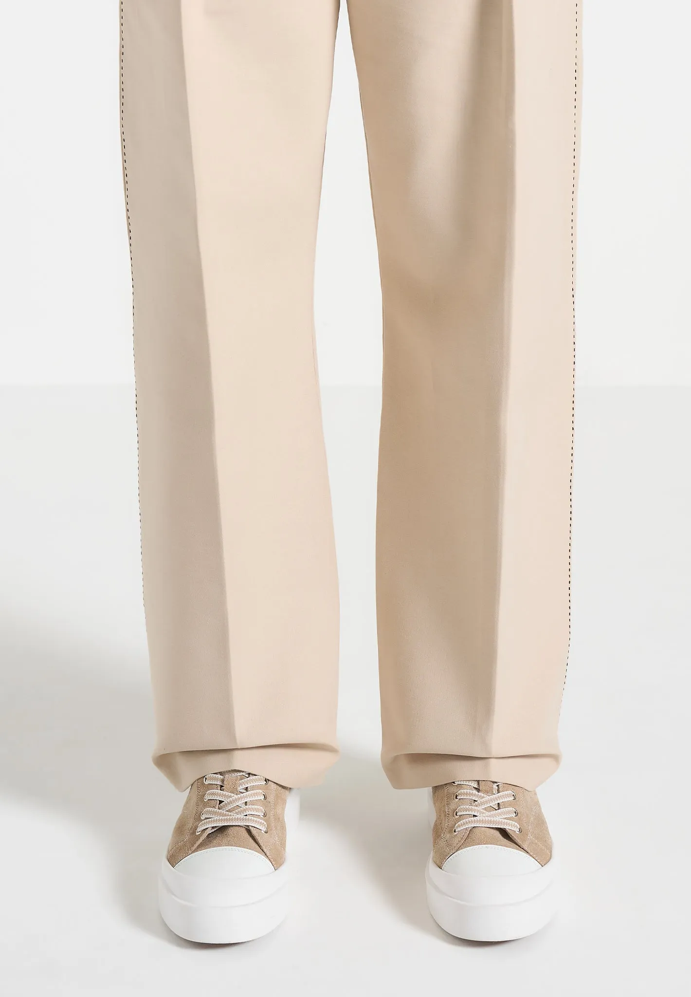 Vienna - Suede Contrast Stitch Sneaker - Beige sold by Maniere De Voir product image thumbnail 4