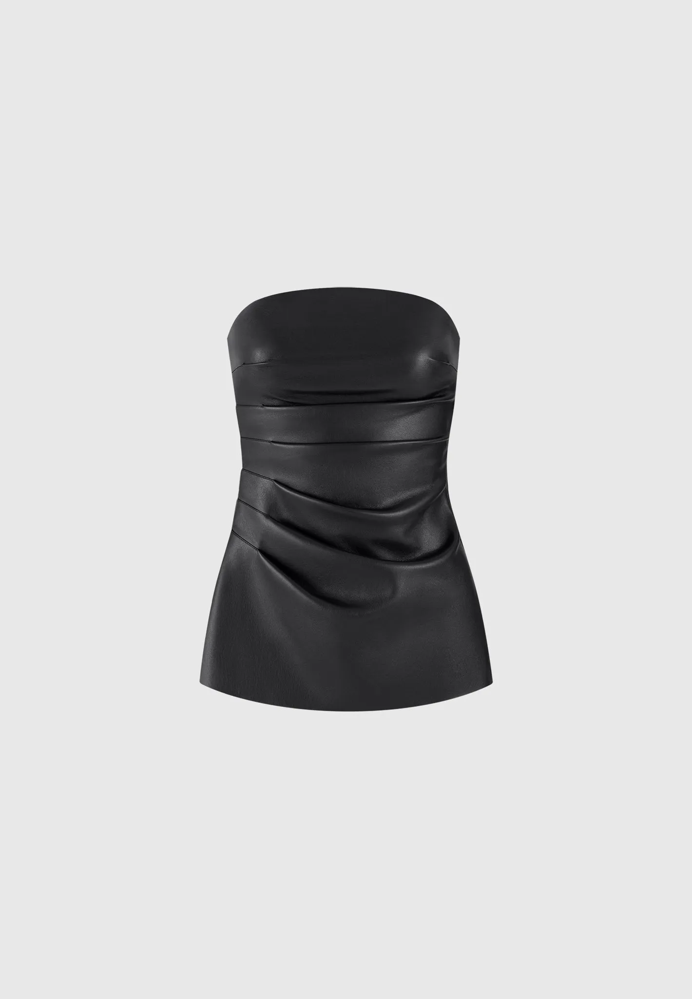 Laurena - Leather Tacked Longline Bandeau Top - Black sold by Maniere De Voir product image thumbnail 4