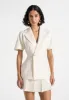 Malika - Double Breasted Short Sleeve Blazer - Cream sold by Maniere De Voir