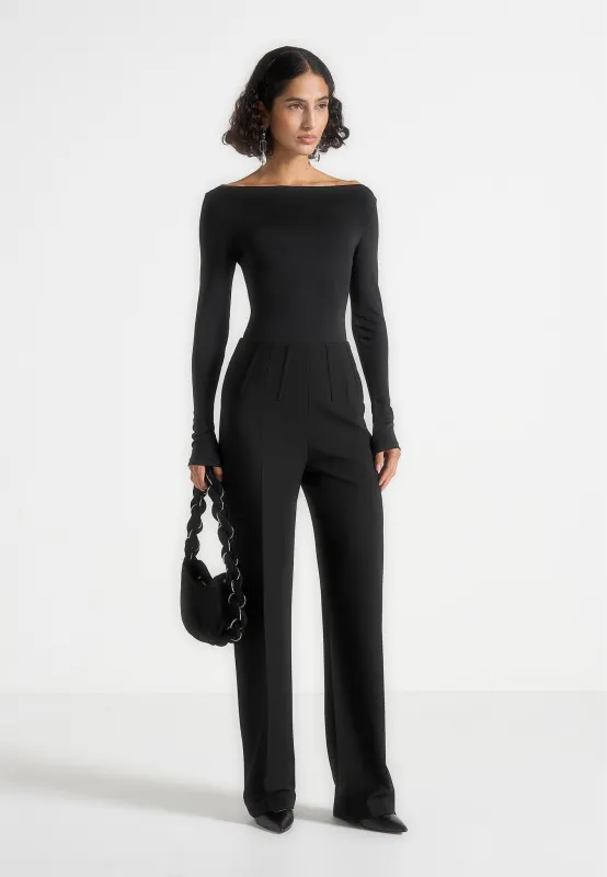 Rafaela - Corset Waist Tailored Trousers - Black sold by Maniere De Voir
